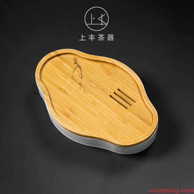 Feng Japanese contracted on dry storage small mercifully machine ceramic kung fu tea tray household bamboo pot bearing pot of tea accessories