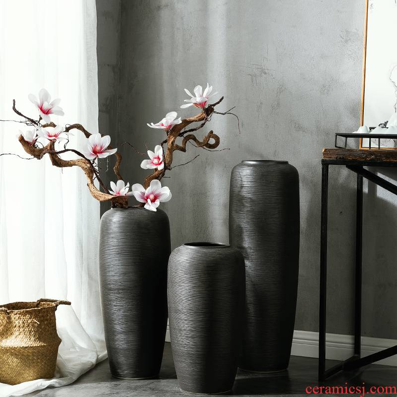 Jingdezhen ceramic art of new Chinese style large vases, flower arranging landing simulation flower, dried flower adornment furnishing articles example room