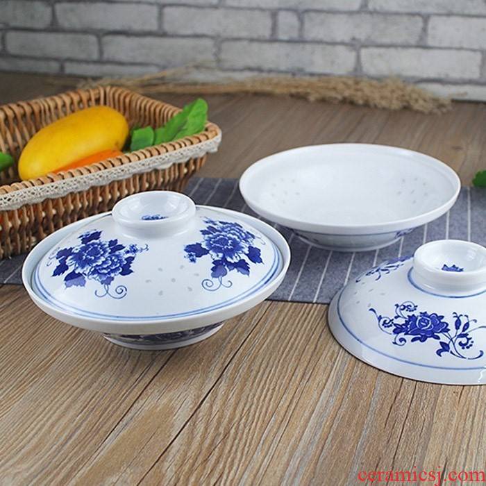 Blue and white and exquisite 7 8 inches with cover ceramic dish dish home insulation insect - resistant zero cover plate of the ceramic disc B,