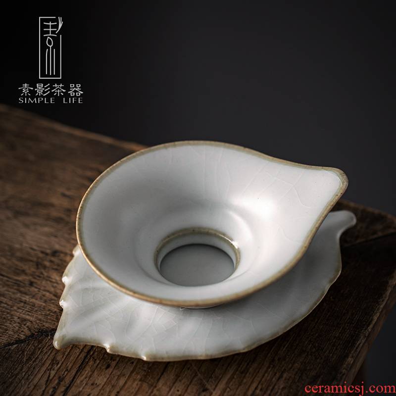 Ceramic filter element shadow RuTao) creative tea kungfu tea set spare parts ice to crack the tea taking tea strainer