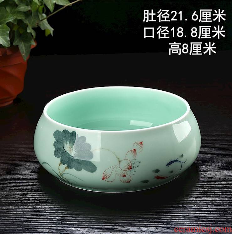 Tea to wash to the Japanese zen wear - resisting the visitor room sitting room tools for wash cup porcelain basin detong cup Tea table table