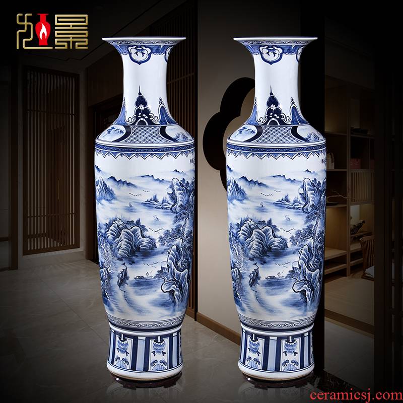 Jingdezhen ceramics hand - made porcelain floor high extra large size vase furnishing articles of Chinese style living room decoration opening gifts