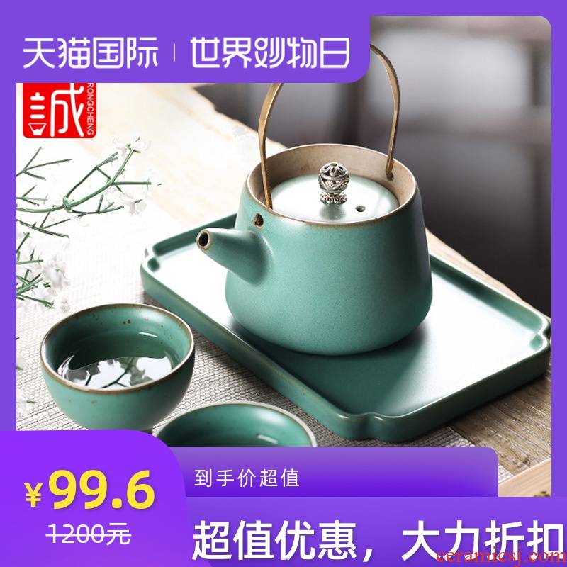 Japanese girder pot of tea sets tea cup household contracted kung fu tea set a pot of two ceramic teapot tea tray