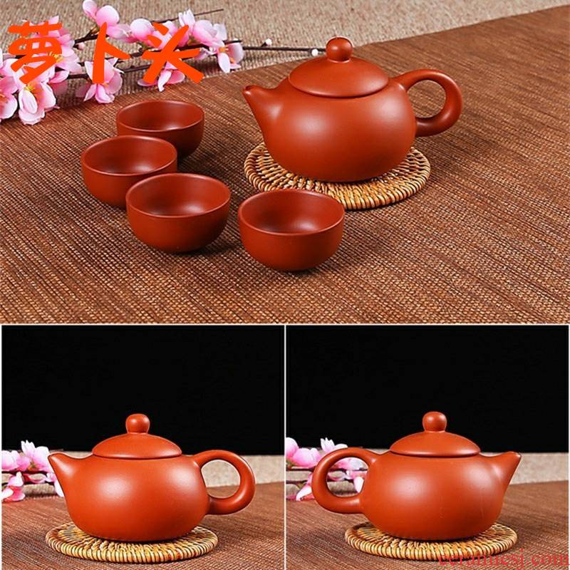Yixing teapot pure manual suit xi shi pot it vesicles suit ceramic tea set filter to send 4 cups