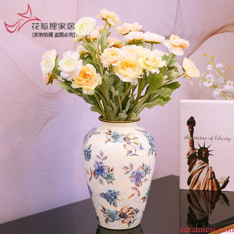 American light key-2 luxury ceramic vase furnishing articles sitting room of TV ark, wine porch decoration floral flower decoration decoration