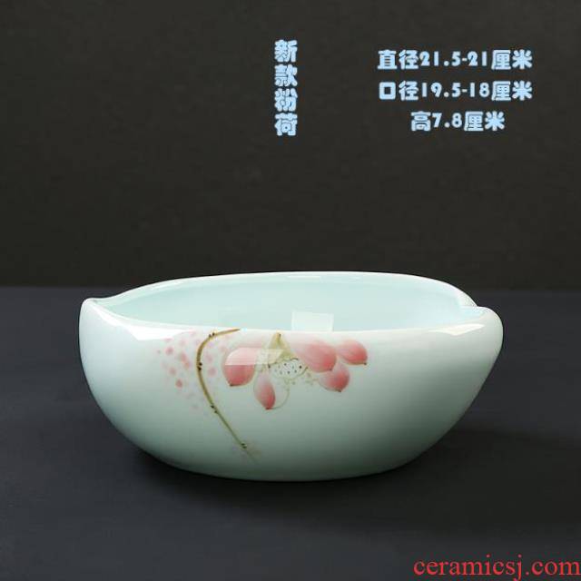 White porcelain ceramic water raise money grass'm pot lotus basin small shallow basin expressions using water lily platter Nordic environmental protection