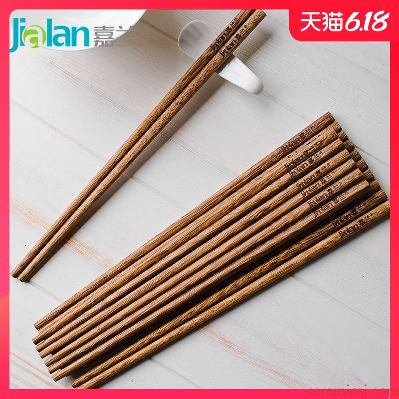 Garland wings 10 pairs of wooden chopsticks with household Japanese without lacquer idea for mahogany wood tableware family suits for