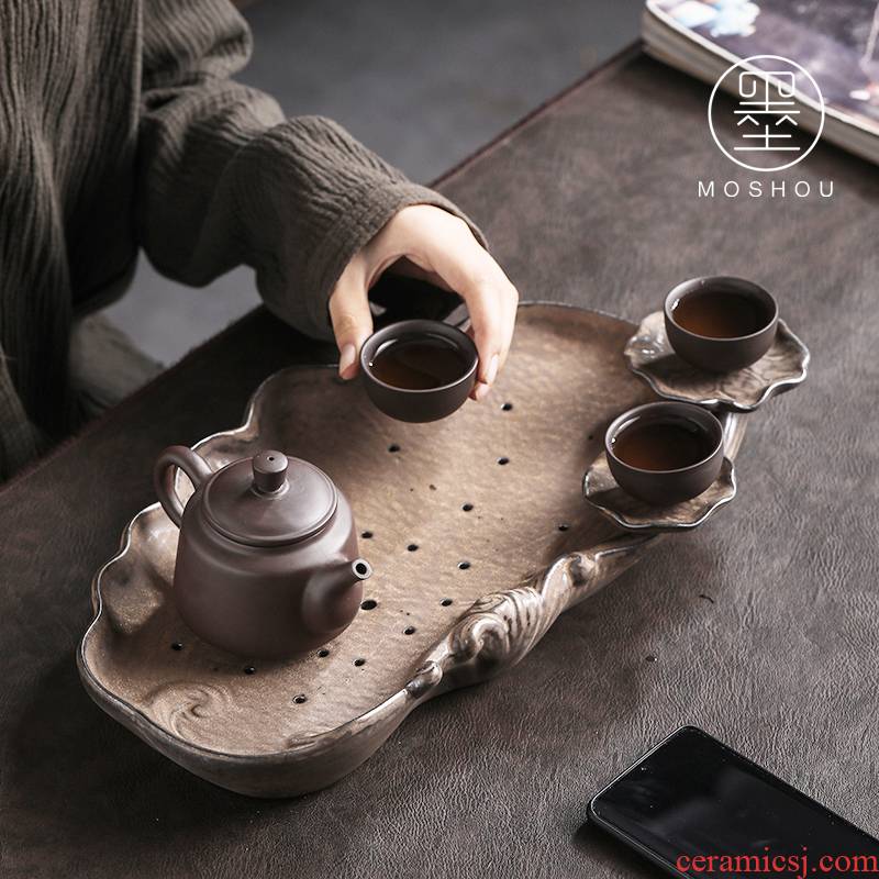 By purple sand tea tray was dry tea set tea service of household water storage type tea table I and contracted dry tea tray