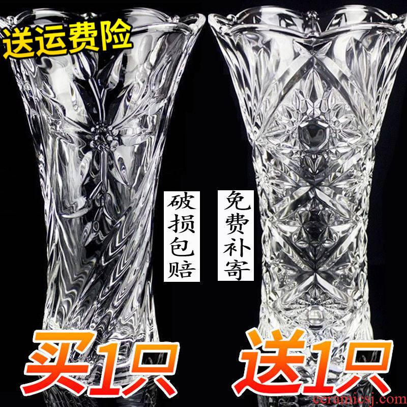 More new large vases, glass transparent sitting room place a hydroponic lucky bamboo lily dry flower porcelain vase