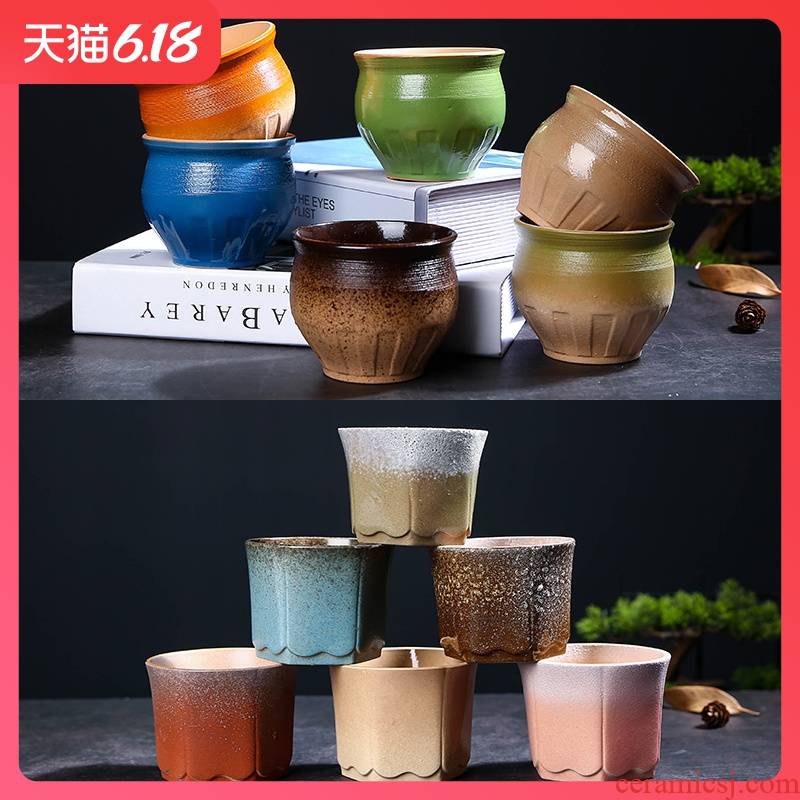 Ceramic flowerpot more meat small new hot style an artifact meat meat bowl character coarse pottery breathable specials with 10 yuan package mail