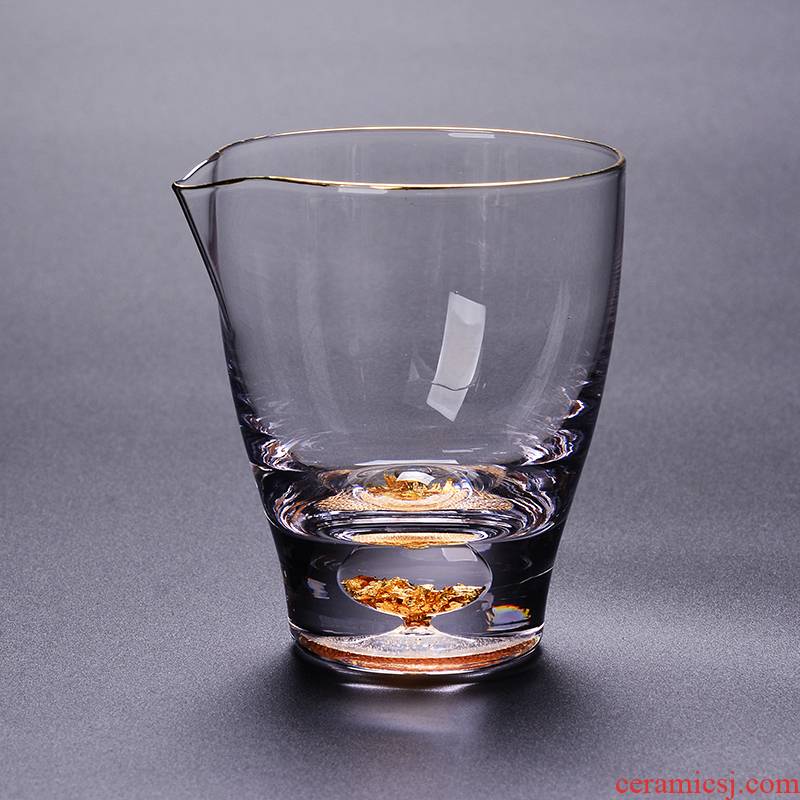 Japanese heat - resistant glass fair gold cup sect tea sea kung fu tea infuse gold points of tea ware crystal transparent cup