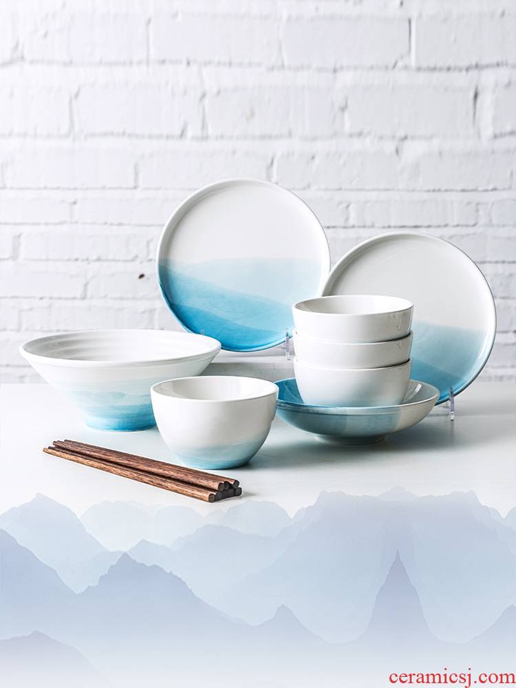 Ijarl new Chinese style suit good - & tableware beautiful eat dishes dishes home fresh and wedding gifts
