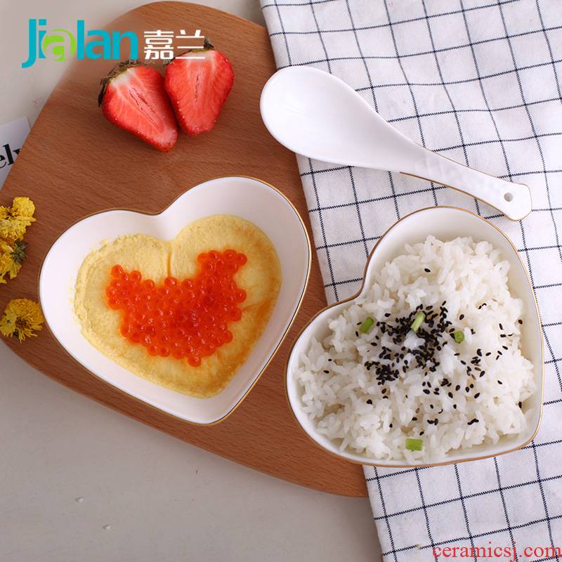 Garland ipads bowls creative embossed heart express baby steamed egg salad bowl of rice noodles in soup bowl household ceramic bowl