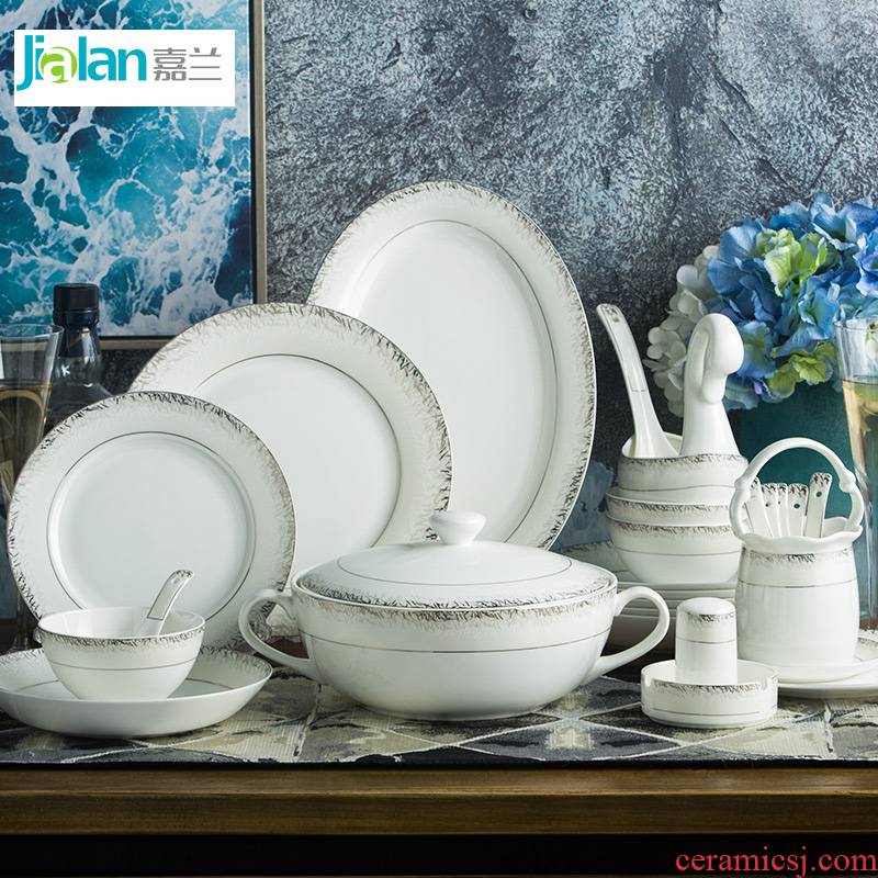 Garland 56 Nordic contracted ipads porcelain tableware suit key-2 luxury white up phnom penh household ceramics tableware dishes suit