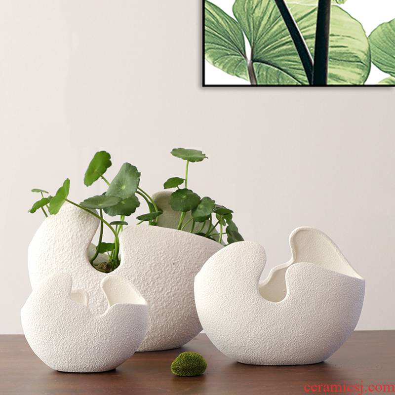 Refers to flower pot ceramic large hydroponic container without hole, copper bowl lotus money plant grass creative small fleshy plant water lily