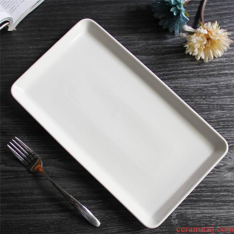 The Receive cup dish home sitting room ceramic creative Nordic glass cup tray ltd. white rectangle plate