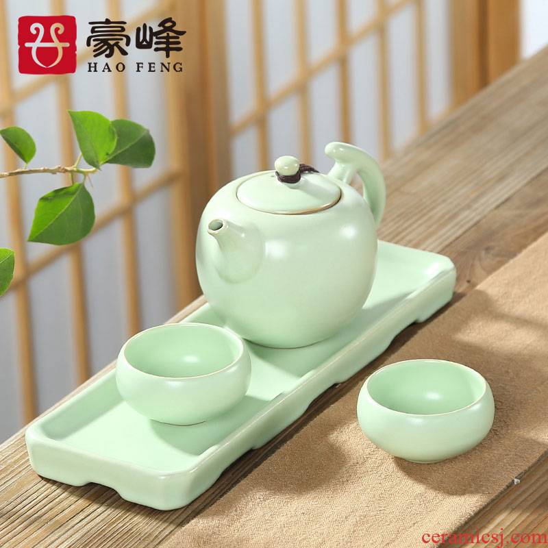 HaoFeng ceramic kung fu tea set of a complete set of is suing portable travel office Japanese household contracted dry tea tray