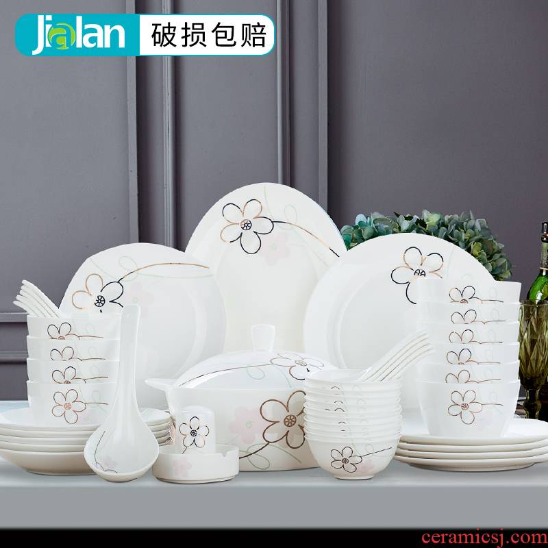 Garland ipads porcelain tableware suite 28\56 square fashion tableware of pottery and porcelain household of Chinese style dishes suit dishes