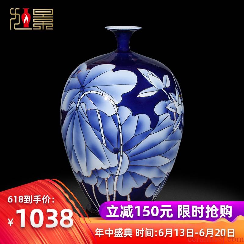 Xu jing paint jingdezhen ceramic vase home sitting room European - style hand - made lotus flower arranging mesa adornment porcelain