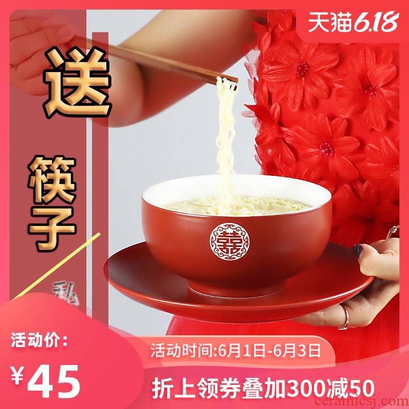 I swim Chinese style wedding big rainbow such use creative ceramic household rainbow such as bowl bowl restaurant mercifully pull such as soup bowl chopsticks can be customized