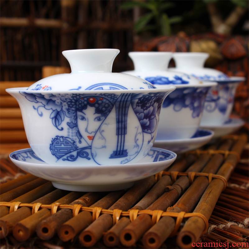 High white thin foetus tureen of blue and white porcelain ceramic cups kung fu tea set large three only a cup of tea for worship to use tea