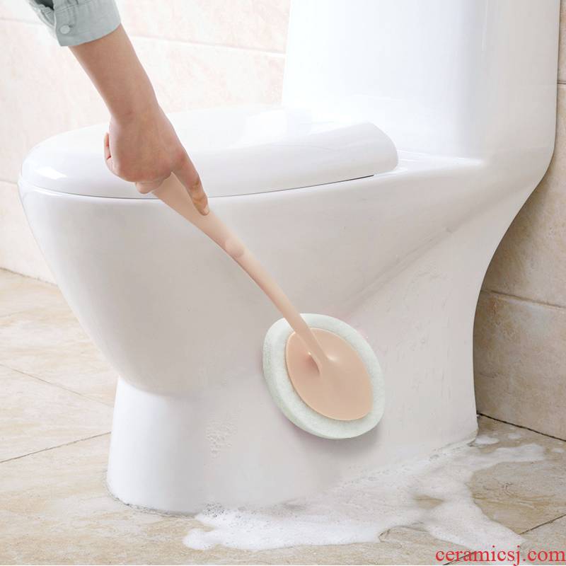 Creative sponge long - handled brush the floor tile of toilet brush clean the bathroom to brush bath brush to brush the toilet ceramic tile