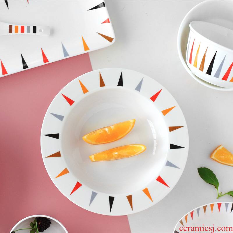 Zebra ceramic tableware series of household use plates spoon 0 sheet is tasted suit the optional creative combination rice bowls