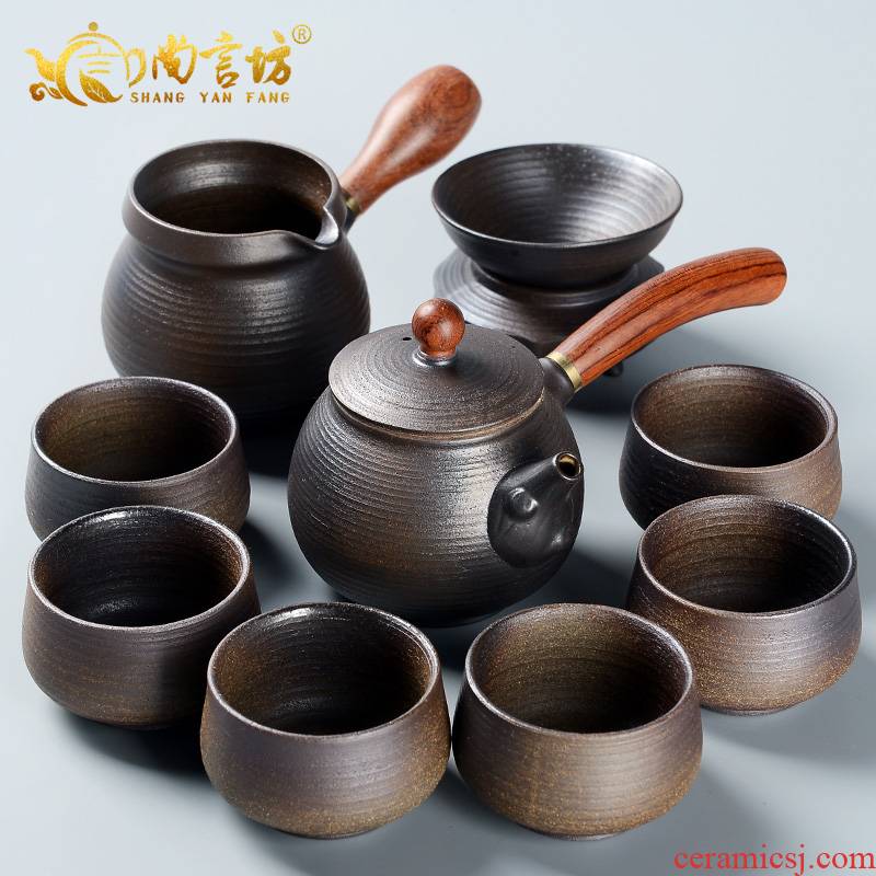 It still fang firewood kung fu tea set the home side by hand pot of thick ceramic tea set gift boxes restoring ancient ways