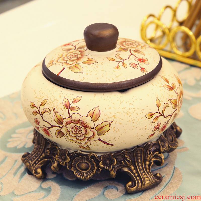 American rural idyll retro creative ashtray with cover sitting room tea table decorations ashtray room move furnishing articles
