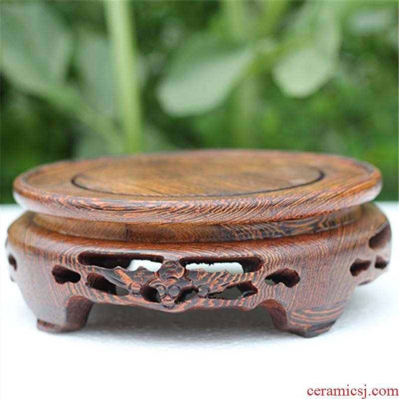 The New Chinese teapot tap vase jade Buddha put frame wenge log mahogany round the base seat