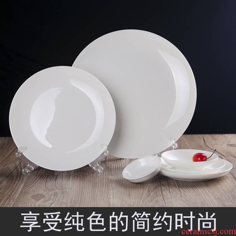 Tableware ipads porcelain of jingdezhen ceramic discs of pure flavor dish on CD, cold dish plate flat hotel Tableware fittings