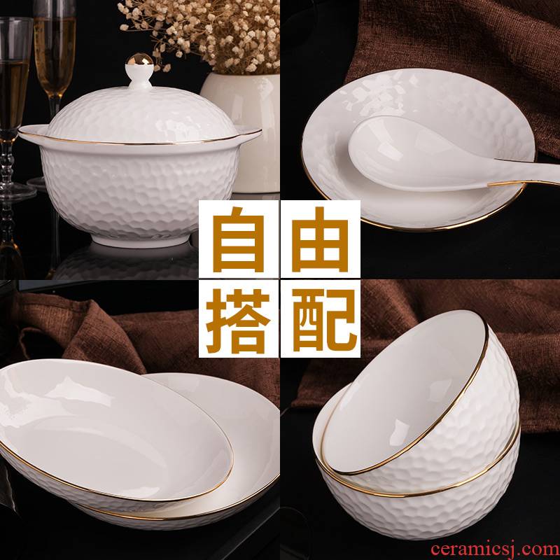 Garland European - style up phnom penh golf relief type bowls plates spoon, free collocation with rainbow such as bowl bowl spoon are optional