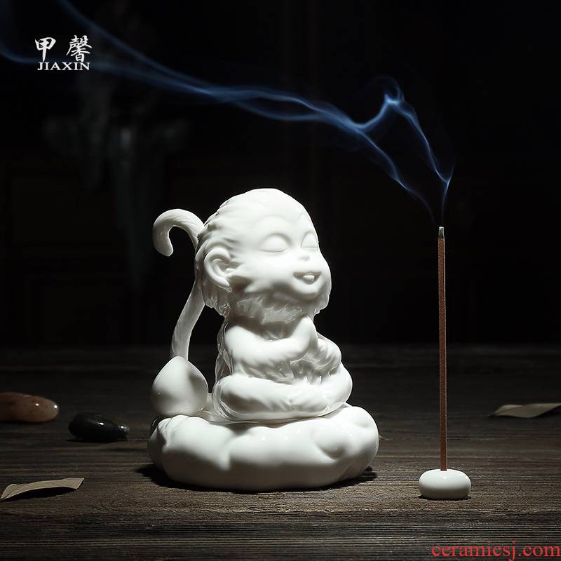 Furnishing articles JiaXin ceramic tea pet monkey monkey King spirit hand - made tea play creative wukong was spare parts for the tea taking
