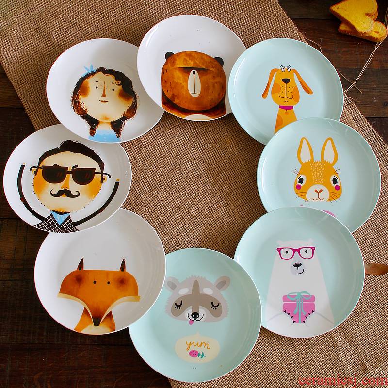 Ipads China cartoon dish ceramic plate of children offer creative beefsteak snack plate cartoon China plate