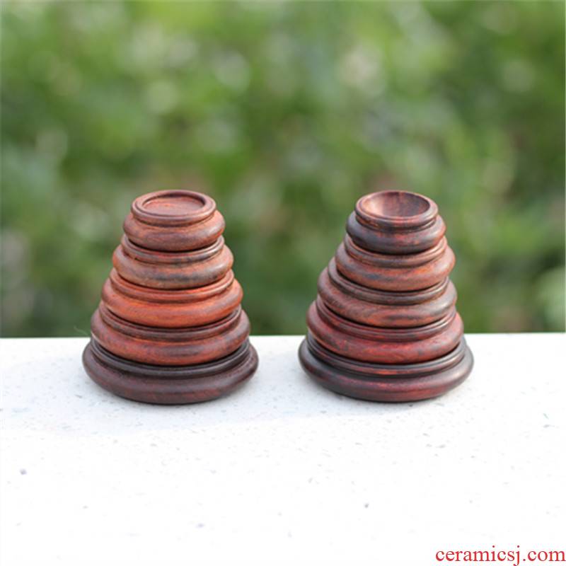HaoLinXuan twigs rounded base process annatto red acid fuchsine acid branch furnishing articles solid wood base