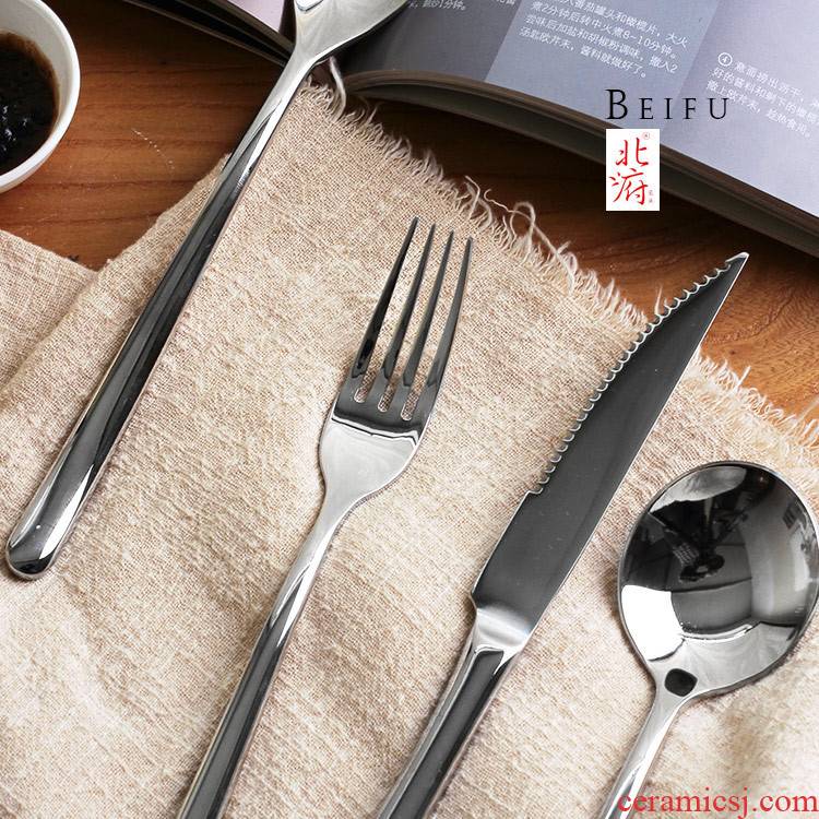 Western - style food tableware steak knife and fork suit thickening stainless steel knife and fork spoon household main fruit knife fork soup spoon