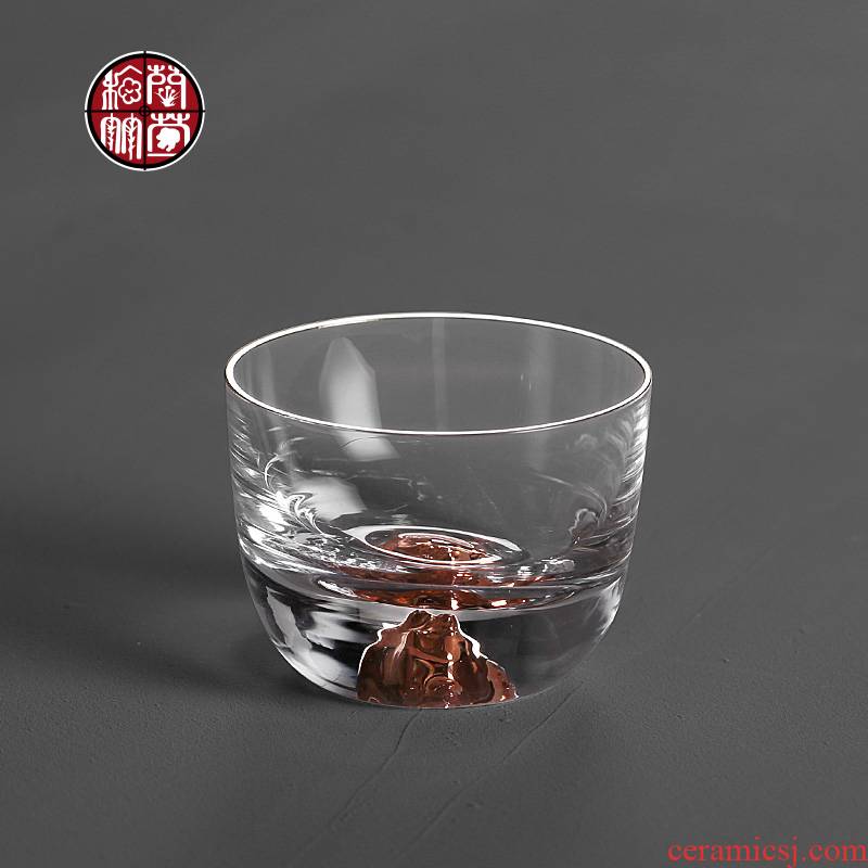 Kung fu tea set item personal cup cup upset Japanese hidden gold cup sample tea cup heat - resistant glass master single CPU