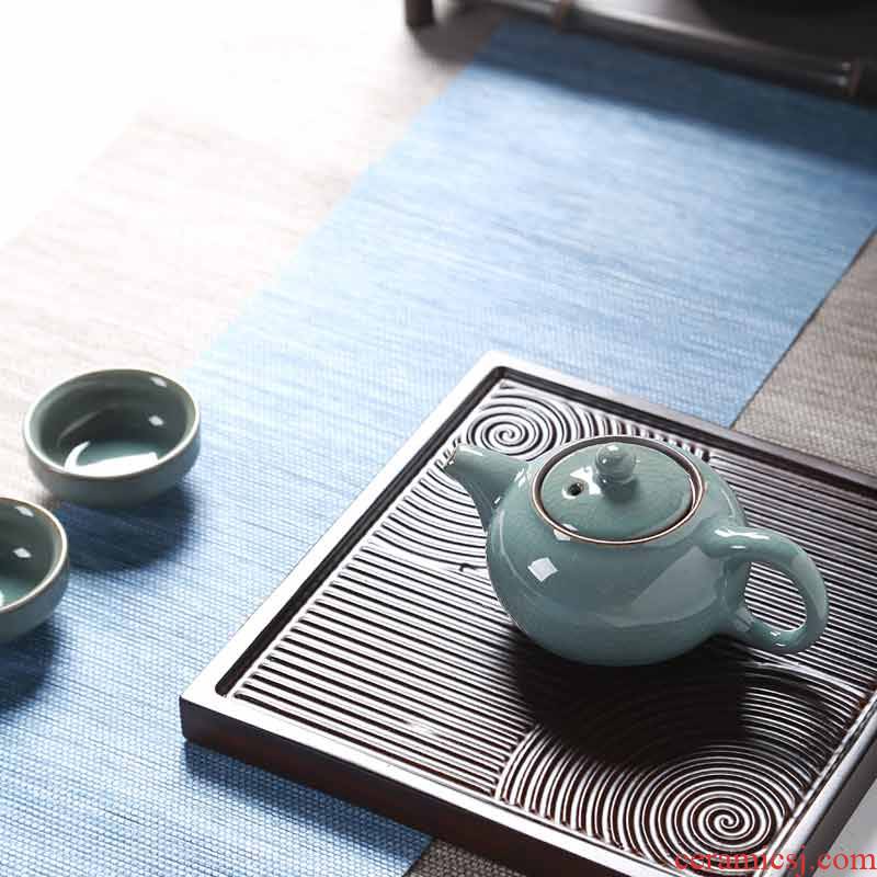 Hong bo acura heavy bamboo tea tray ebony wood tea tray tea blocks small tea tea sets of kung fu tea tray