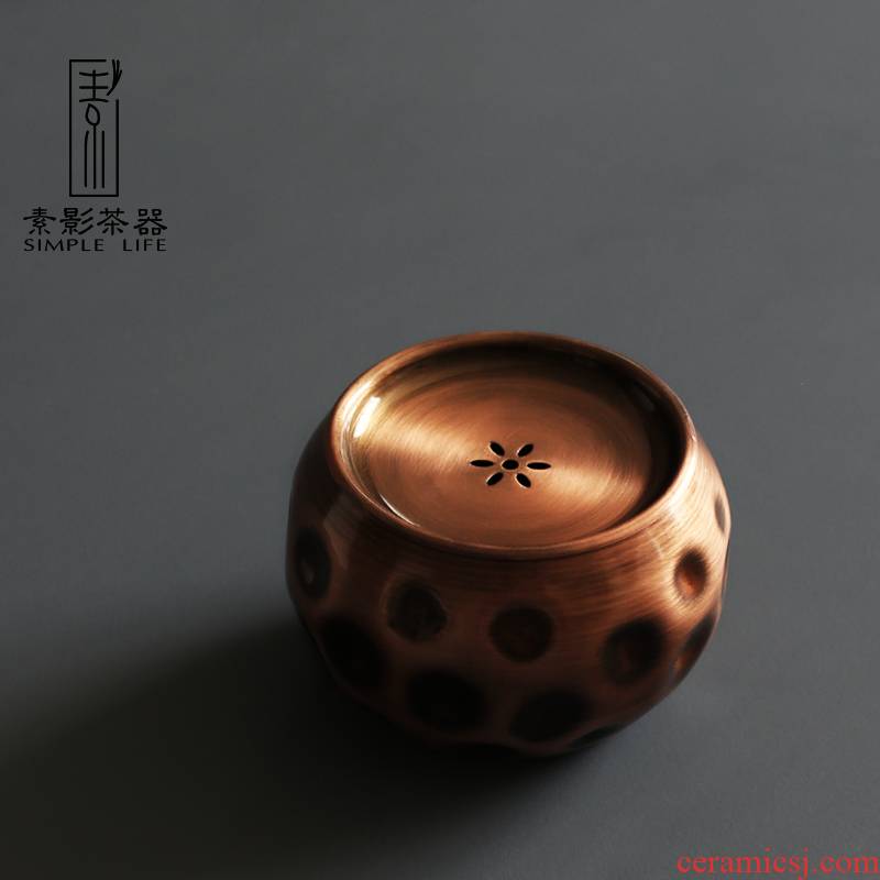 Plain film bronze built water tea by hand wash to the desktop dross barrels of red copper classical Meng Gan mercifully kung fu tea set