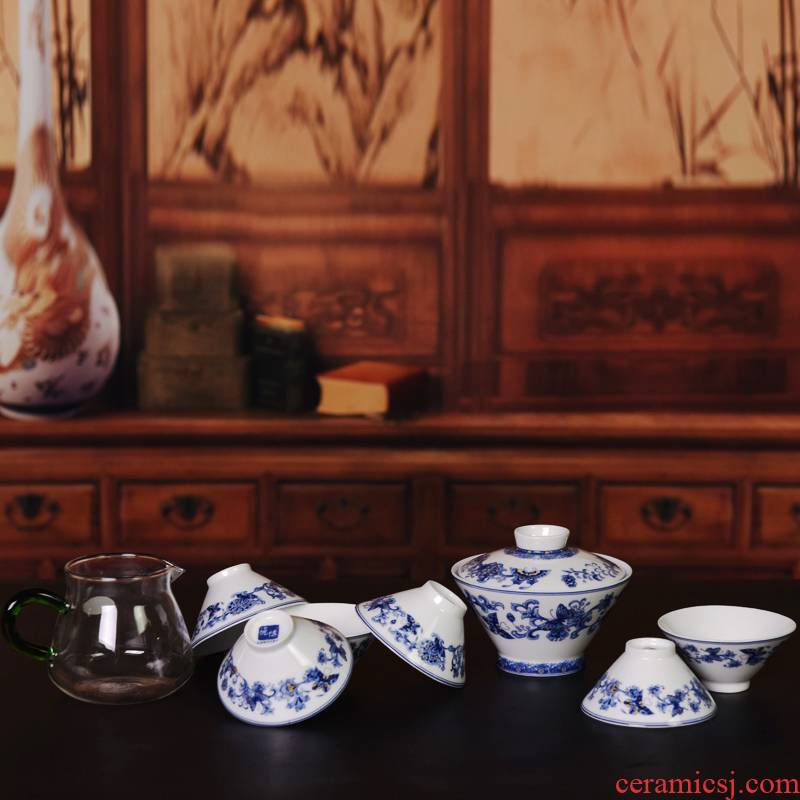 Porcelain, jingdezhen Porcelain ceramic is suing tourism kung fu tea sets portable recent hat to tea cups