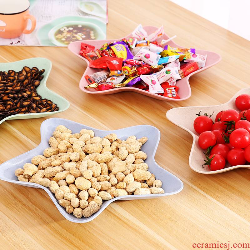 Creative wheat who compote snack plate fruit bowl household contracted sitting room tea table candy plate melon seed plate