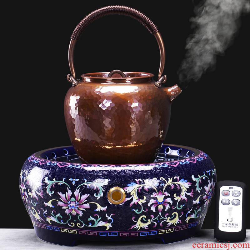 It still fang plates kettle copper boiling kettle kung fu tea set household contracted vintage electric ceramic tea stove bronze