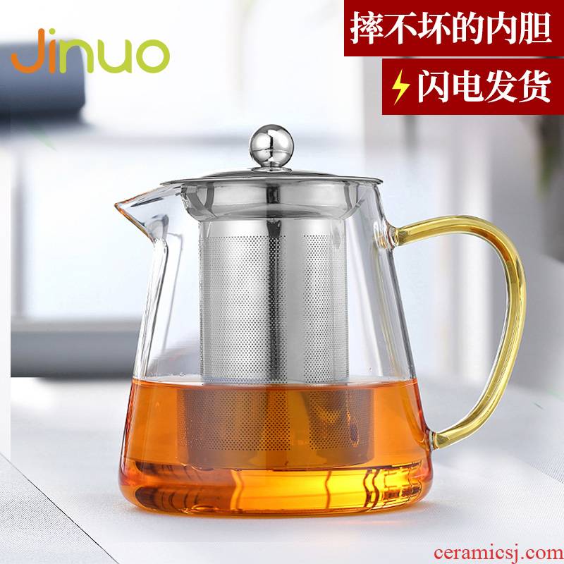 The Heat - resistant glass teapot tea is tea separation filter teapot set transparent single pot of domestic high - temperature thickening