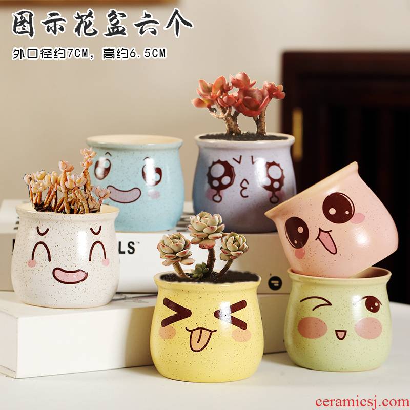 End more than express ceramic flowerpot marca dragon meat meat meat small thumb basin special offer a clearance indoor creative coarse pottery