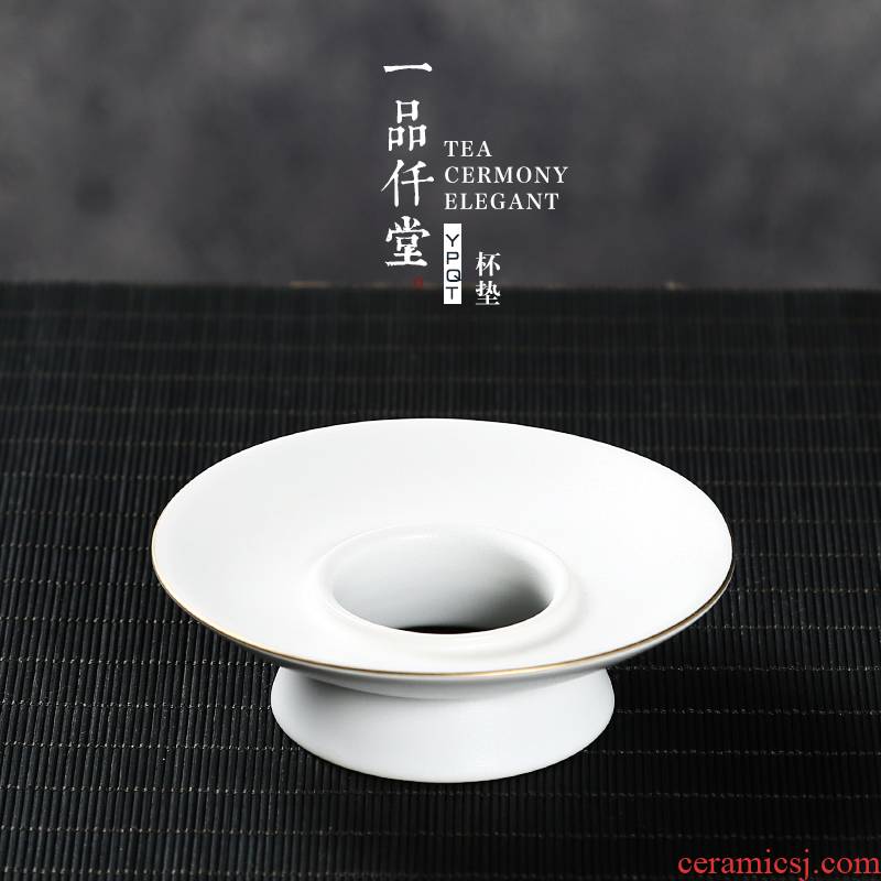 Yipin # $coasters ceramic saucer hand - made paint sample tea cup mat small kung fu tea accessories cup base