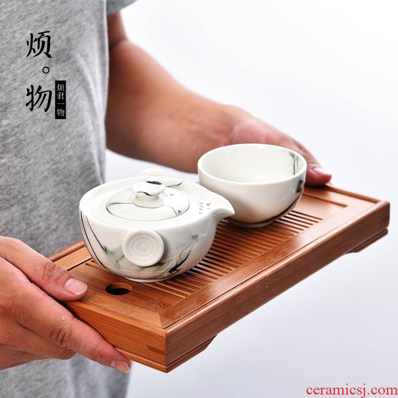 Old &, ceramic cup to crack a pot of a portable receive package travel kung fu tea set office home