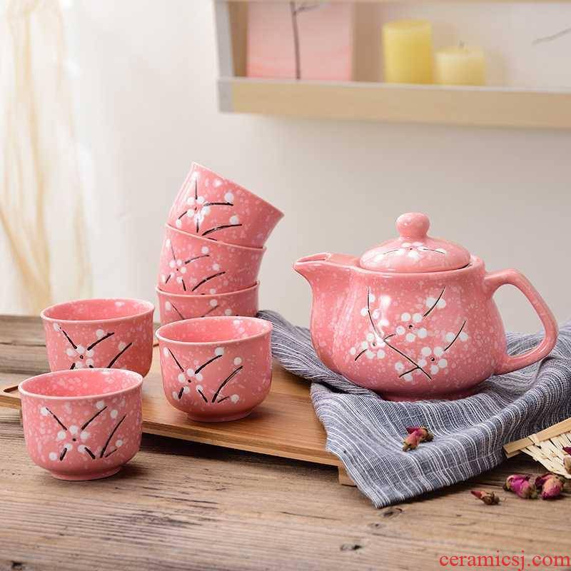 Special hand - made restaurant everyday household ceramic tea set tea tea teapot teacup set a wedding gift