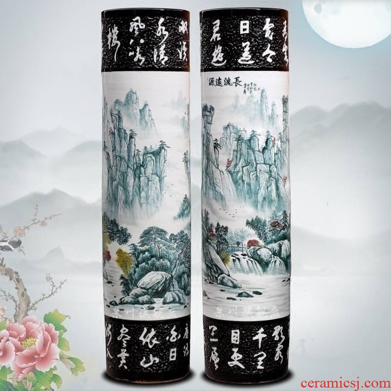 Has a long history in the hand - made pastel big quiver of jingdezhen ceramic home sitting room be born Chinese penjing big vase
