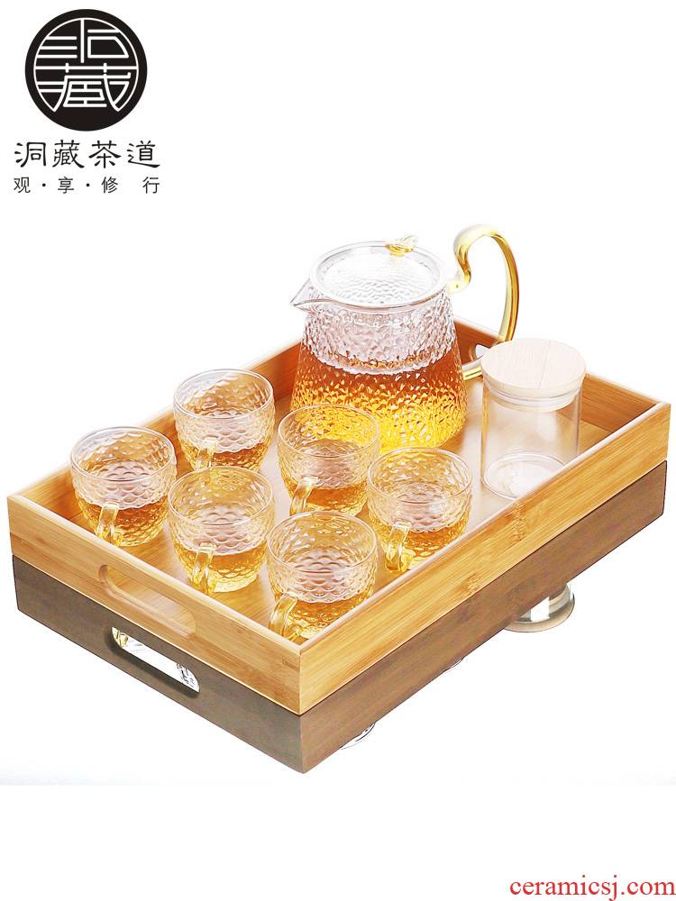 In building glass tea set kung fu tea cups transparent household contracted office high - temperature tea teapot
