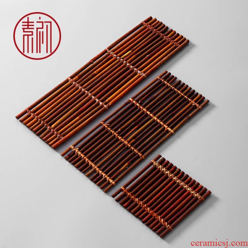 Plain tea taking the at the beginning of a bamboo raft at weave tea accessories tea shade insulation pad zizhu furnishing articles cup mat mat